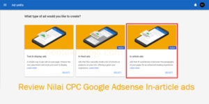 Review Nilai CPC Google Adsense In-article ads